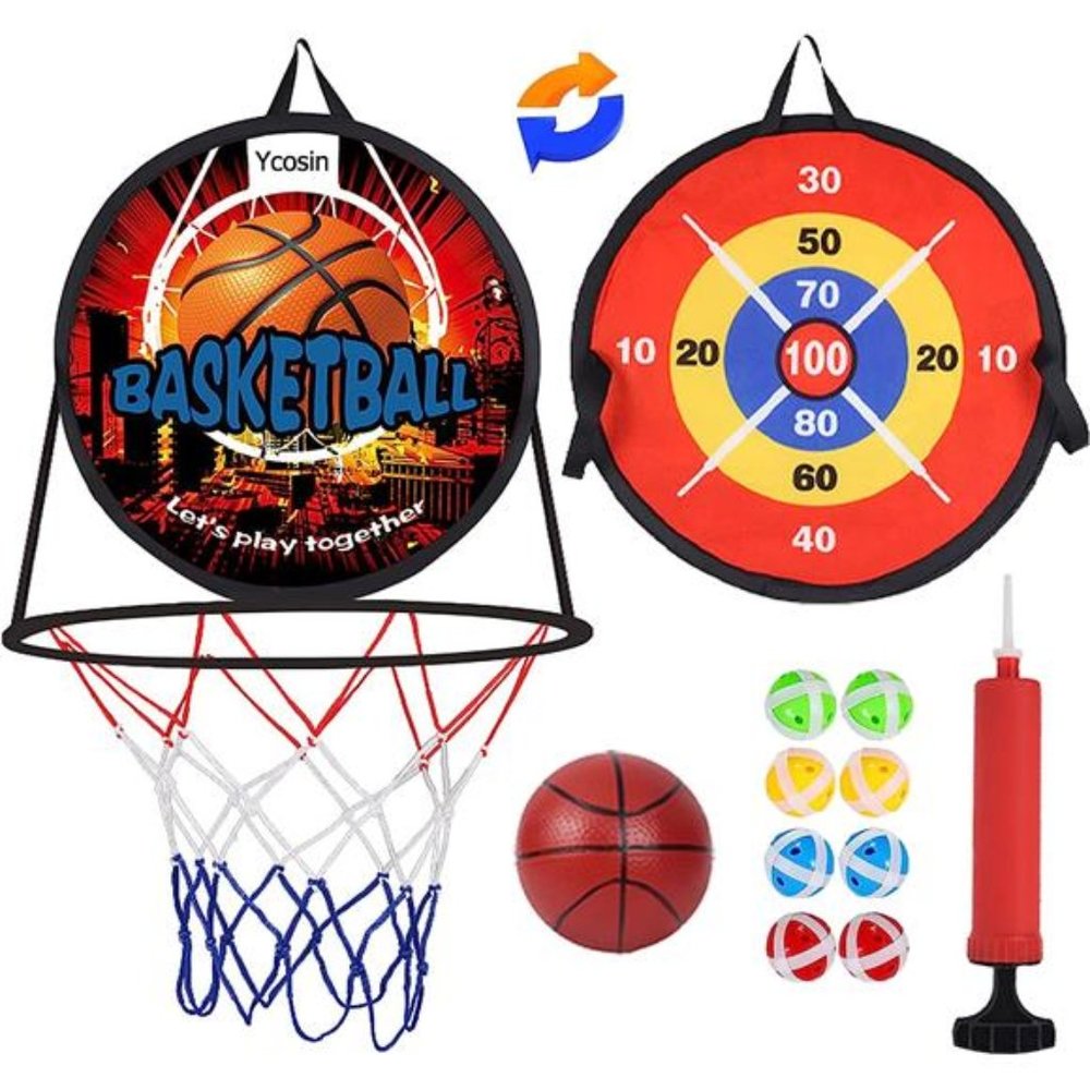 14" Dart Board for Kids,Basketball Hoop for Kids Toddlers, Sports & Outdoor Play